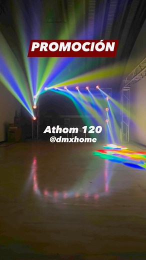 Modelo Athom 120w LED a solo $3,300 c/u 😰😱. Posee rueda de gobos y colores , Prisma de 18 caras , Efecto arcoíris y Halo RGB | DMX Home Mexico