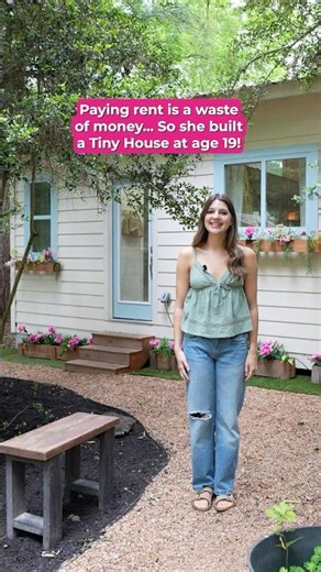 At 19, she built a Tiny Home to never pay rent again! #shorts
