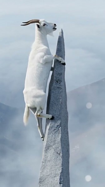 The Literal G.O.A.T. 🐐 | Impossible Mountain Peak #mountains #goat #viral #shorts #mountainlife