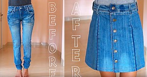 DIY Upcycled Denim Skirt