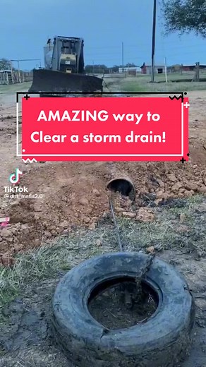 AMAZING way to remove a blocked storm drain! #plumber #stormdrain #clo...