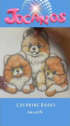 Adorable Pomeranian Puppy Siblings Playing! #adultcoloring #alcoholmarkers #smallartist