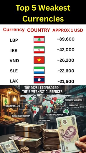 TOP 5 WEAKEST CURRENCIES IN THE WORLD