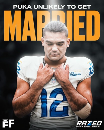 Football Forever on Instagram: "Rams star WR Puka Nacua says he’s unlikely to get married after going through paternity drama with his girlfriend, Hallie Aiono, earlier this year. When asked if he’s ever going to get married, Puka said, “Probably not, no.” The couple welcomed a baby in late October after Aiono filed court documents to determine a parental relationship with Nacua on June 16th."