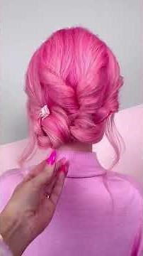 🌸Hair Hack🌸 Use three ponytails + a braid to create this gorgeous updo w/ #hairstyle #hairtok #hair