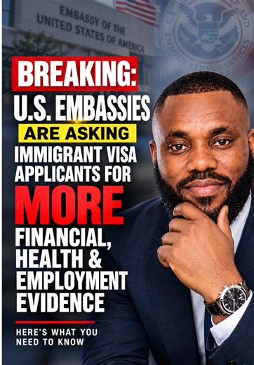 A new 221(g) request from an August immigrant visa interview at the U.S. Consulate General in Lagos shows the level of financial and personal documentation one applicant was asked to provide. The requested evidence included tax transcripts, W-2s, recent pay stubs, other income, health-insurance information, beneficiary work and education history, U.S. employment plans, savings and investments, housing evidence, a health-insurance quote, joint-sponsor relationship information, and potentially a n