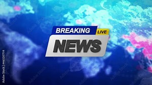 Breaking News Template intro for TV broadcast news show program with 3D breaking news text and badge, cyber and futuristic style
