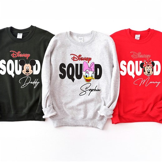 Personalized Disney Squad Mickey & Friends Family Sweatshirt, Personalized Disneyland Vacation Group Sweatshirt, Matching Disney Hoodie - Etsy UK