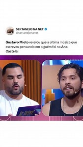 Durante o Sabadou com Virginia, no SBT, Gustavo Mioto contou que a última música que compôs foi pensando na Ana Castela, sua ex-namorada. Ele ainda disse que não sabe se vai lançar… mas já deixou a curiosidade no ar! 👀🎶 🎥: Reprodução/SBT/SabadouComVirginia #gustavomioto #anacastela #sertanejonanet | SERTANEJO NA NET