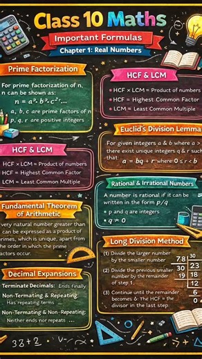 class 10th maths chapter 1 all formulae in one shot