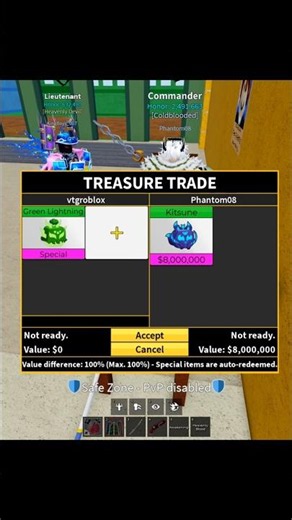 Blox Fruits Trading Green Lightning Vs Kitsune😮😱Day 21 #roblox