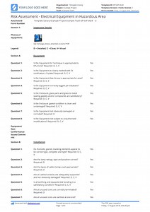 Electrical Equipment in Hazardous Area Inspection template