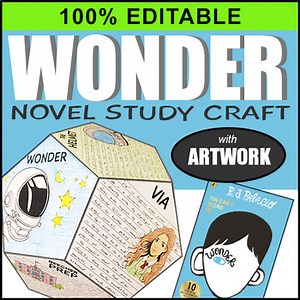 Wonder Novel Study Project Craft - With Artwork - 100% Editable