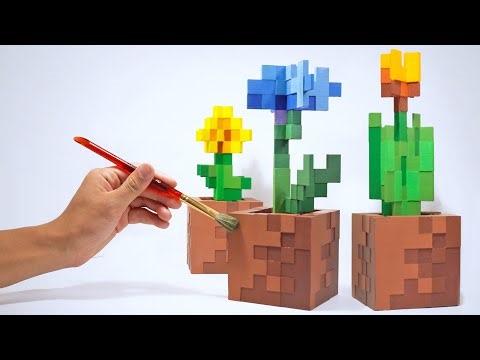 Making Real Life Minecraft Flower Pots