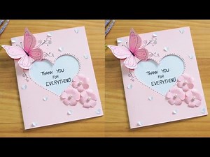Beautiful Thank you card teacher | Handmade thanks giving card | diy thanks you card 💓