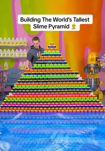 Umm so did I just build the world’s TALLEST slime pyramid!? 🤔📏 Peachybbies.com restocks Friday at 7pm EST! ✨🎉
