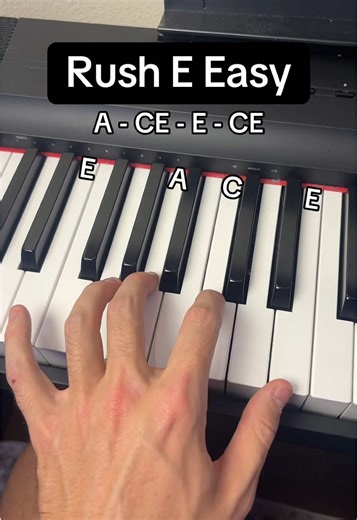 Rush E Easy Piano Tutorial #rushe #memesong #pianotutorial #fyp #meme | rush e piano