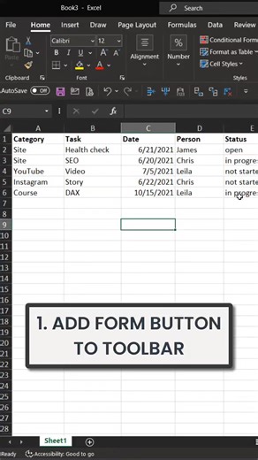 Simplest Excel Data Entry Form (No VBA) #shorts . . . . . . #Excel #MicrosoftExcel #ExcelTips #Spreadsheet #DataAnalysis #ExcelFormula #ExcelVBA #ExcelShortcuts #ExcelDashboard #DataVisualization #Automation #ExcelFunctions #ExcelTricks #Productivity #ExcelExperts #ExcelTraining #DataManagement #Office365 #ExcelForBusiness #ExcelHacks #ExcelSkills #PowerQuery #PowerBI #ExcelTutorial #ExcelGeek #BusinessIntelligence #Reporting #DataScience #WorkSmarter | Data Driven Insights
