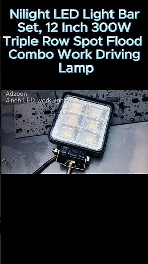 Nilight LED Light Bar Set, 12 Inch 300W Triple Row Spot Flood Combo Work Driving