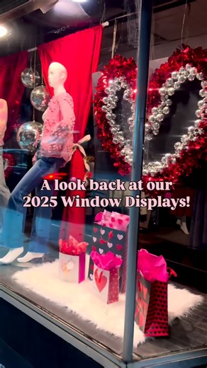 A recap of our 2025 window displays…which is your favorite? #boutique #retail #windowdisplay | Blush by CVDesigns