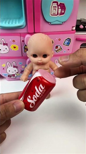 Satisfying With Unboxing barbie doll and pink Refrigerator #1 #doll#barbie #barbiedoll Magicasmr