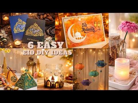 Easy Eid Decoration Ideas 2026 | Handmade Eid Cards, Lanterns & Jar Decor | Arabic Calligraphy Art