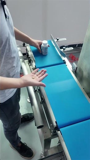 Vitamin C supplement packaging bottle weight inspection #checkweigher #weighingmachine #factory