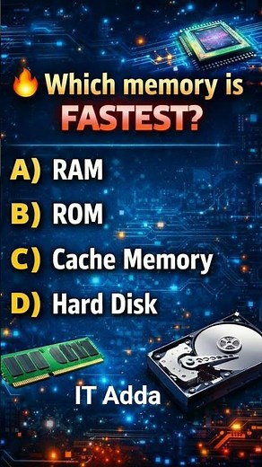 🔥 Which Memory is FASTEST? 🤯 RAM vs ROM vs Cache vs Hard Disk | Explained in 60 Sec