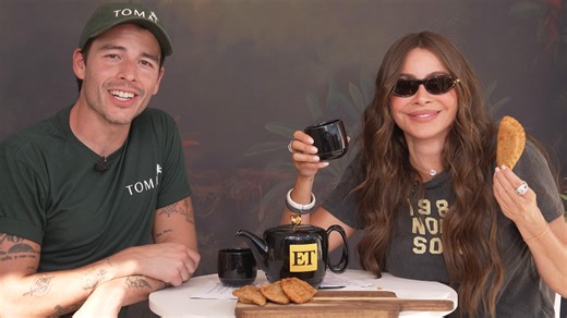 Sophia Vergara’s son, Manolo Gonzalez, can’t stop roasting her while they taste empanadas from his line, Toma, at the South Beach Food and Wine Festival. | Entertainment Tonight
