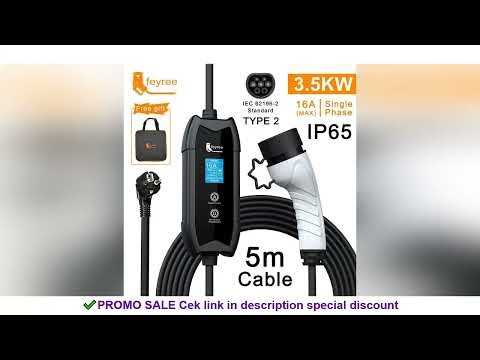 feyree EV Charger Type2 16A 3.5kW Portable Charging Box 5M Cable GBT Socket Type1 J1772 Adapter for