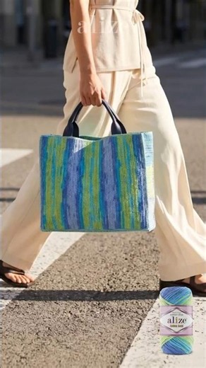 Cross-Stitch Chain Bag with Alize Cotton Gold Batik