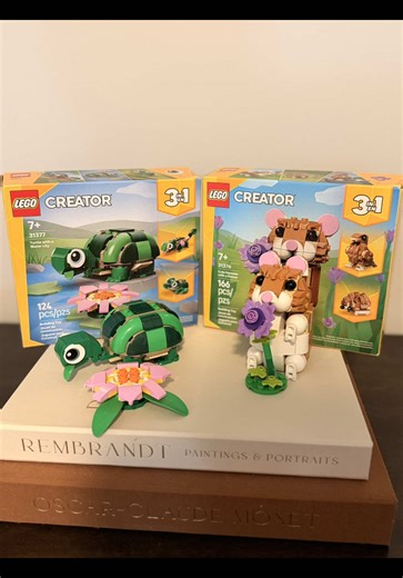 Lego Creator 3-in-1: Hamster with Flower💜 Turtle with Waterlilly🩷 #lego #legotiktok #legocreator3in1 #legocollector #legos