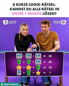 24K views · 150 reactions | 8 kurze Logik-Rätsel: Kannst du alle in unter 1 Minute lösen? | Wisst ihr noch?-TV | Facebook