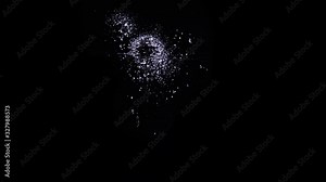 Real frost on a window. Frostwork pattern ice crystals on black background. Dark surface with abstract ice structure makes to overlay or add a frost effect.