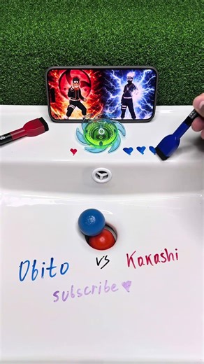 Obito🔴vs Kakashi🪼 Who’s stronger? #duel #anime