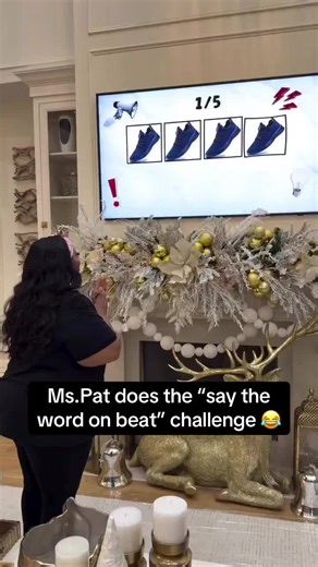 Ms.Pat does the “say the word on beat” challenge 😂 How’d she do ? #themspatshow #trending #familynight #explorepage