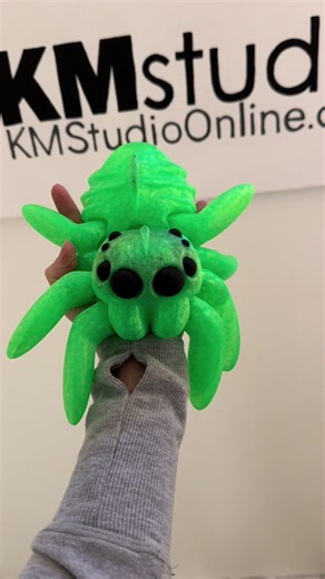 Giant custom spider! 🙀 🕷️ These are $25! Not currently listed on my website, but feel free to message me if you’re interested! www.KMstudioOnline.com #jumpingspider #spider #spooder #3dprinted #3dprinting