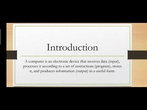 Computer Basics Lecture 1 | Definition & Introduction"