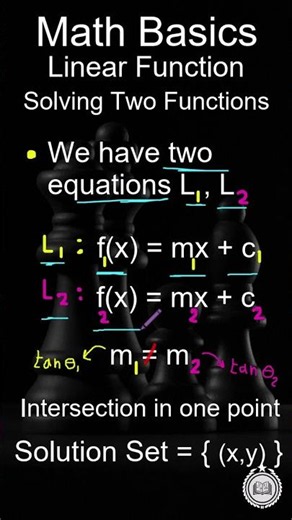 Linear Function - 002 - Math Basics - #maths #shorts - حل معادلتين خطيتين