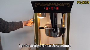 Popcorn Machine with Cart, Authentic 10oz Movie Theater Style Popcorn Maker with Warming Deck, 850W Vintage Standing Popcorn Machine for Home, Parties, Gift (Red and Gold)