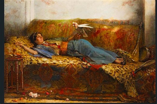 Young Moroccan Bride Reclining in Tangier, 1883 – Louise Mercier | Orientalist Figurative Wall Art, Vintage Moroccan Interior Print - Etsy