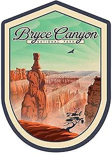 Lantern Press Sticker Bryce Canyon National Park, Utah, Bryce Point, Lithograph Die Cut Vinyl, (Waterproof Decal for Cars, Water Bottles, Laptops, Coolers), Small