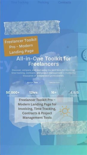Freelancer Toolkit Pro – Modern Landing Page