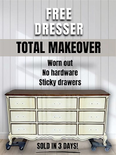 How do you take a FREE worn out dresser and make it amazing? This French Provincial dresser was gifted to me by a fellow refinisher and arrived worn out, missing hardware, with sticky drawers and a badly scratched top. I stripped and sanded the top, tried a light finish that turned into a white pickling stain disaster, and went through several stain attempts before landing on dark walnut — the perfect shade and a total happy accident. After sealing, toning, and multiple rounds of topcoat (with s
