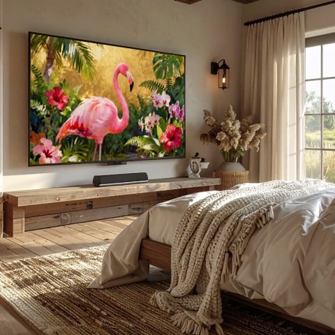 Pink Flamingo TV Frame Art Tropical Wall Art for Samsung Frame TV Flamingo Painting Jungle Decor - Etsy