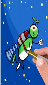Alien Drawing | How to draw | Fun music | One eye alien | Shorts | Easy drawing for kids & toddlers