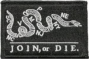 Join Or Die Tactical Patch - Black by Gadsden and Culpeper