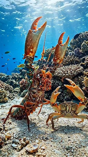 Giant Mantis Shrimp vs Crab 😱