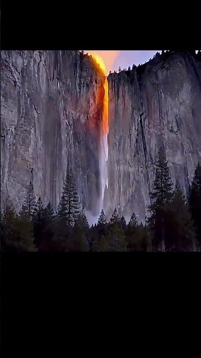 This Waterfall Looks Like Lava at Sunset