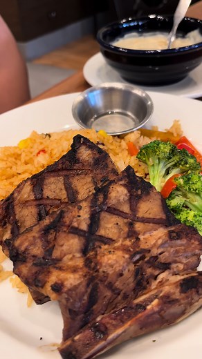 Delicious Country-Style Pork Belly with Clam Chowder Soup at Chili's